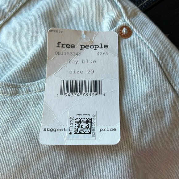 Free People Frank Dad Jean Sunday Blue Straight Leg Jeans Tapered Sz 29 NEW - Picture 10 of 10